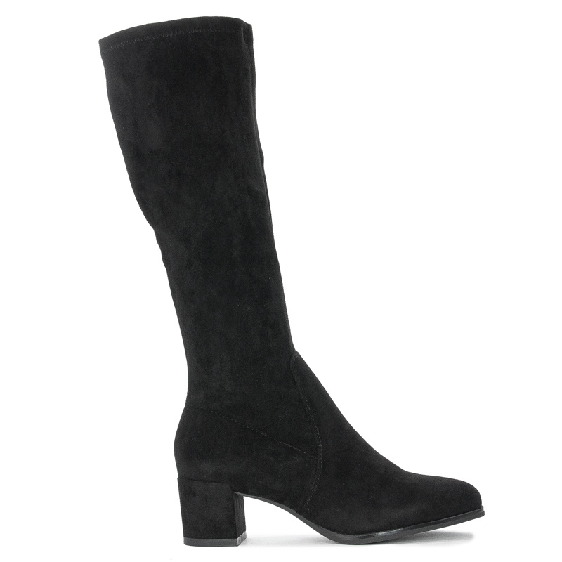 Sergio Leone KZ 205 Black Lycra Knee-High Boots