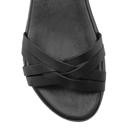 Maciejka Black leather women's sandals