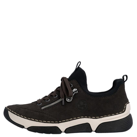 Rieker Comfortable Casual Women's Sneakers Low Shoes With Zipper Brown 45973-25-BRO