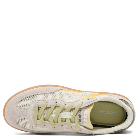 Hoff Leather-Mesh Women’s Sneakers Breathable Flat Sole 2.5 cm Beige-Yellow 12519015