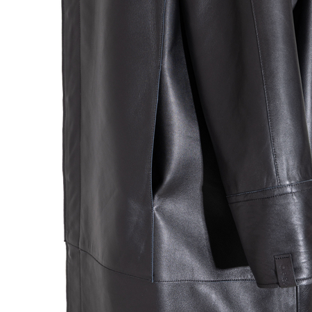 Opra Women's leather Rim Black Coat