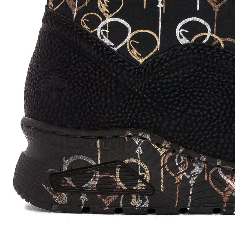 Rieker Półbuty sneakersy damskie Black czarne