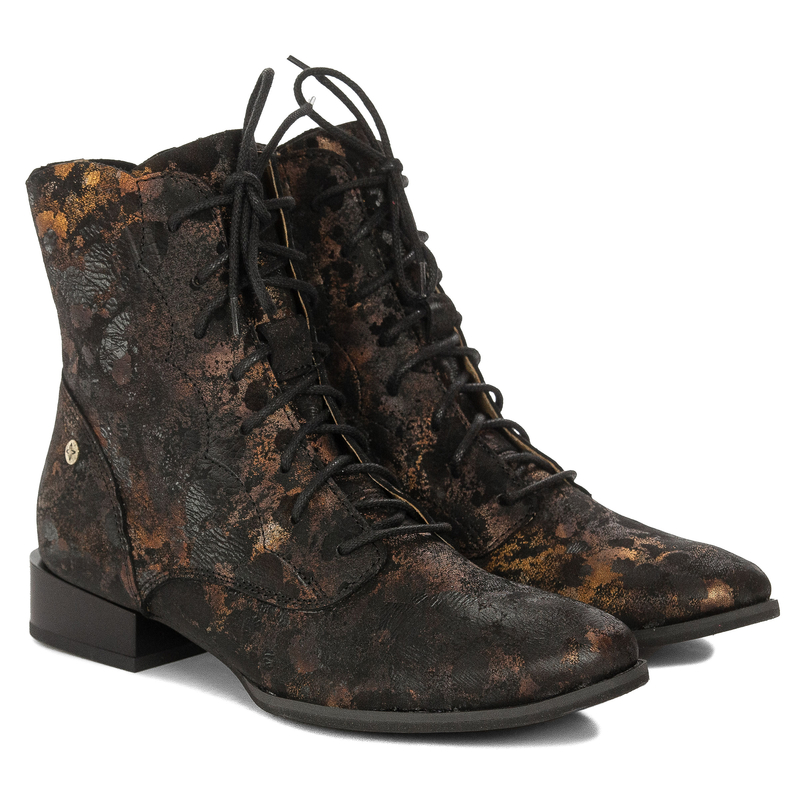 Maciejka Women's Leather Boots Black and Gold