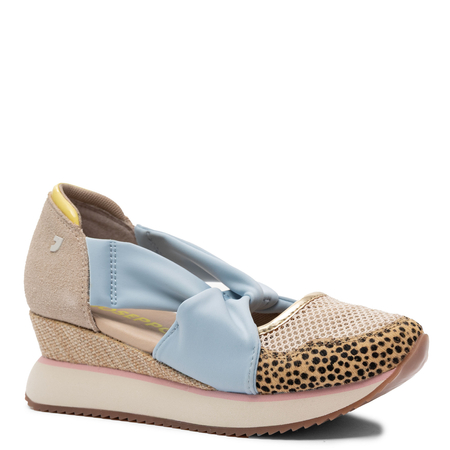 Gioseppo Wedge Slip-Ons With Twisted Straps Women’s Shoes Breathable Mesh Multicolor 78615-TARLAC-BLUE
