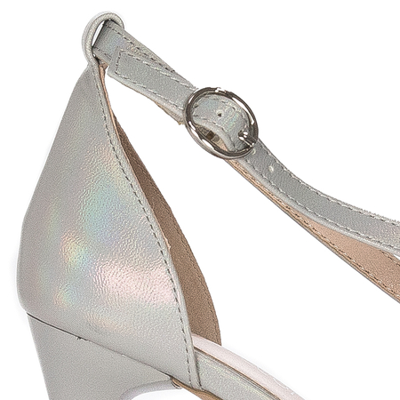 Sergio Leone Women's on a high heel silver sandals
