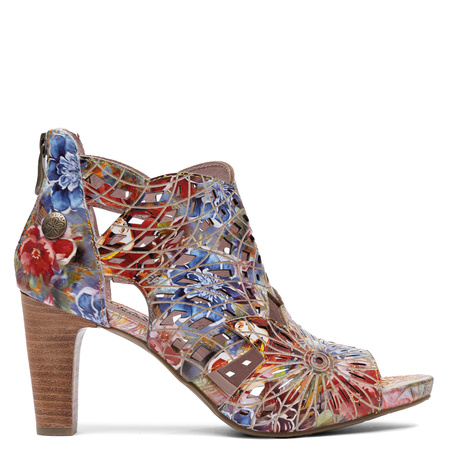 Laura Vita Women's Leather Sandals with Heel Albane 048 Garnet SL316D-4JBS-GRENA