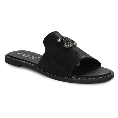 S.Barski Women's Black Slides