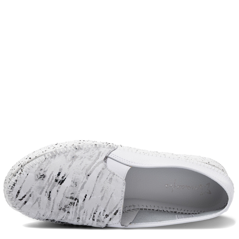 Maciejka Women's Speckled Leather Slip-On Shoes White 3512W-33/00-5
