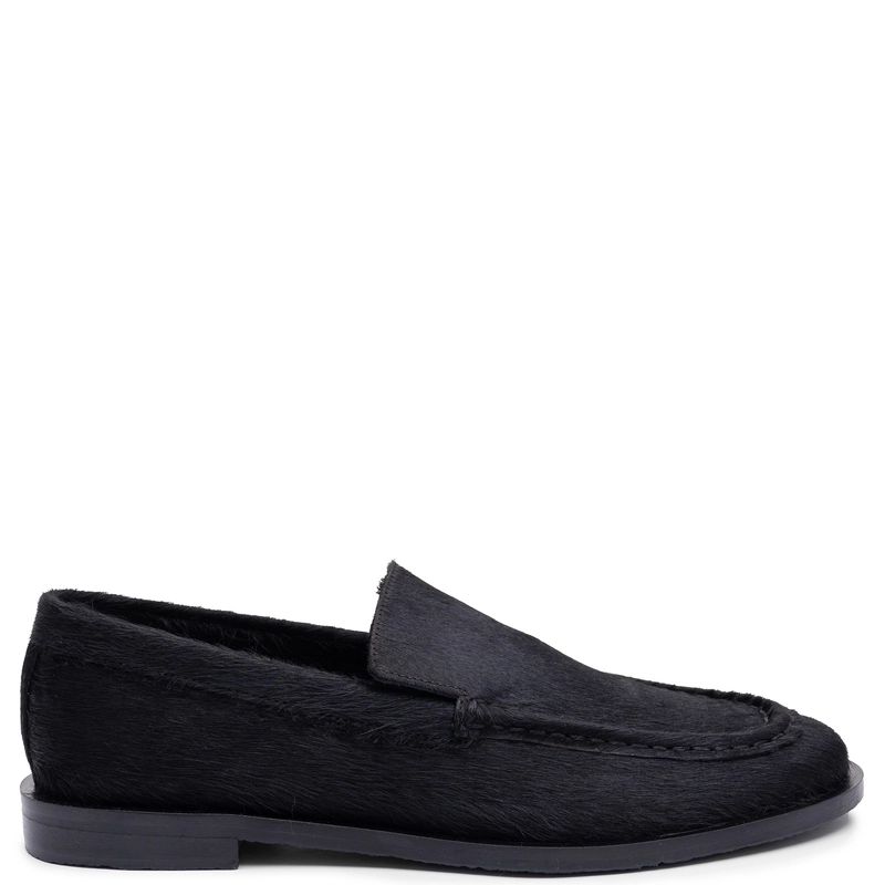 Gioseppo Comfortable Women's Leather Low Shoes with Fur Black 80770-NEGRO