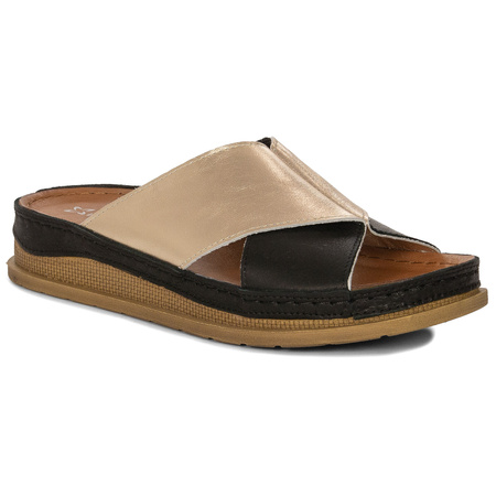 Maciejka Black Gold Women's Slides