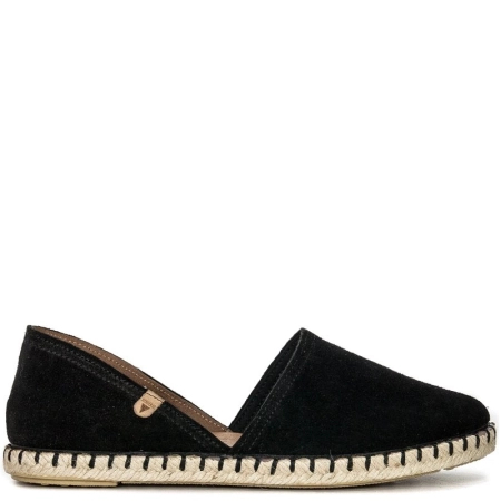 Verbenas Carmen Black Suede Leather Espadrilles CARMEN-SER-NEG