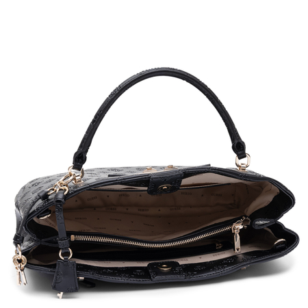 Guess Carmella Classic Embossed Handbag Black HWPD2225060-BLACK
