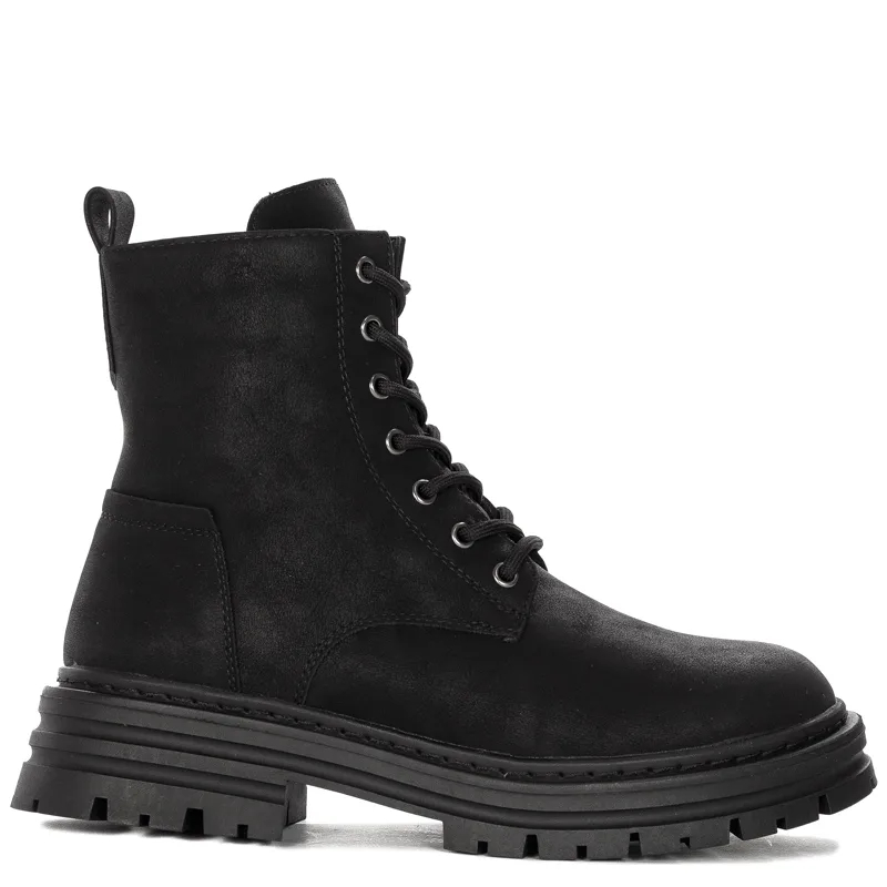 Boots Sergio Leone Black Nubuck Warmed Lace-Up Boots