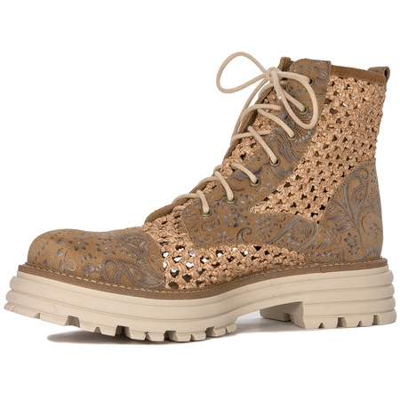 Maciejka Beige Lace-Up Boots