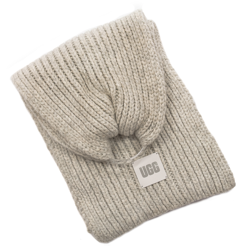 UGG Szal damski 20166 W Chunky Rib Knikt Scarf Light Gray