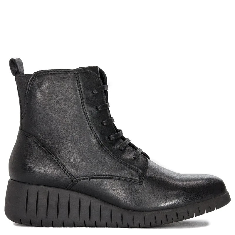 Marco Tozzi Botki damskie ocieplane Black Comb czarne