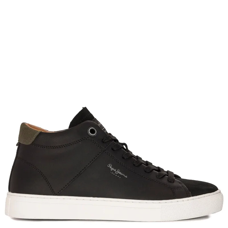Pepe Jeans Sneakersy buty męskie Joe Cup Half Boot Black czarne