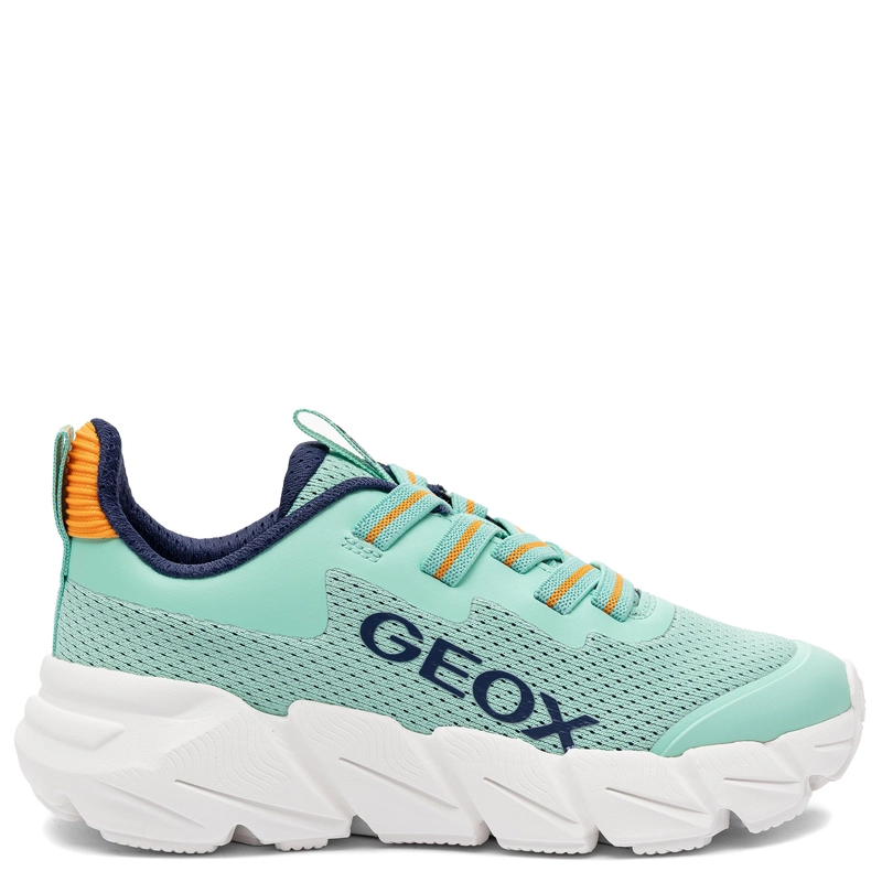 Geox Breathable Lightweight Kids Sneakers with Elastic Laces Green J46N1A-C3Z7R