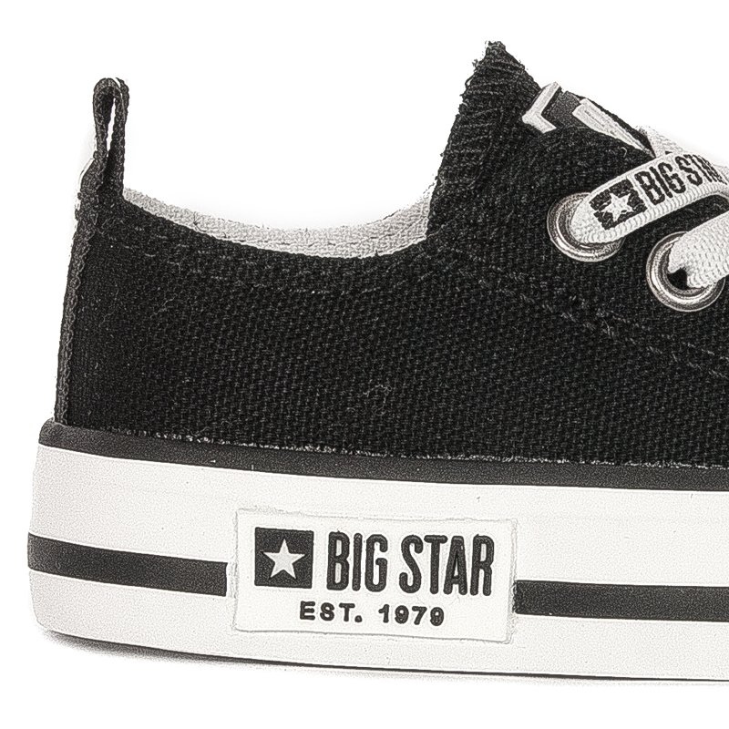 Big Star Black children's slip-on black sneakers