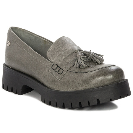 Maciejka Leather Platform Loafers Grey 5497S-35/00-5