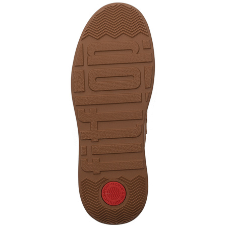 FitFlop F-Mode Leather Flatform Zip Ankle Boots Light Tan
