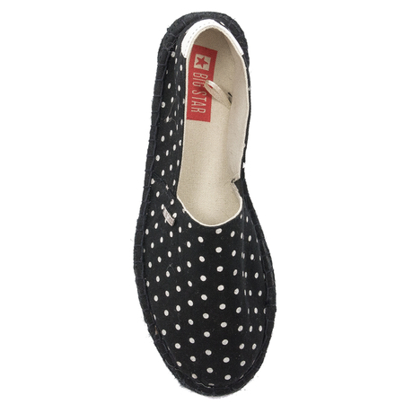 Big Star Espadryle damskie w kropki Black Czarne