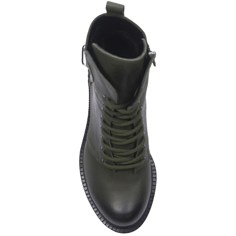 Boccato Botki Damskie Skórzane Ocieplane Khaki