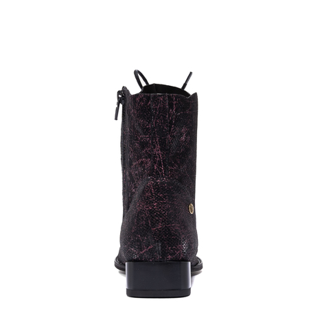 Maciejka Artistic Leather Ankle Boots Black Purple 6391W-44/00-1