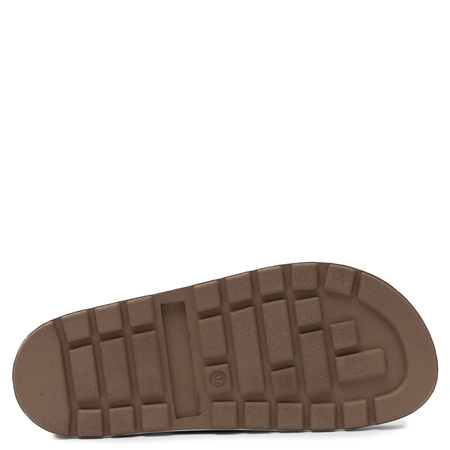 Maciejka Leather Women’s Slides With Adjustable Buckles On Platform Beige P7537-22/00-4