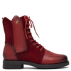 Maciejka Leather Lace-Up Ankle Boots Flat Heel Red A7155-08/00-7