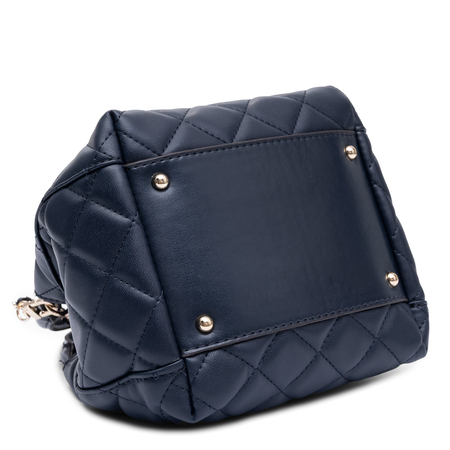 Guess Elegancka Pikowana Torebka Kuferek Wizytowa Granatowa HWQG2456710-MIDNIGHT