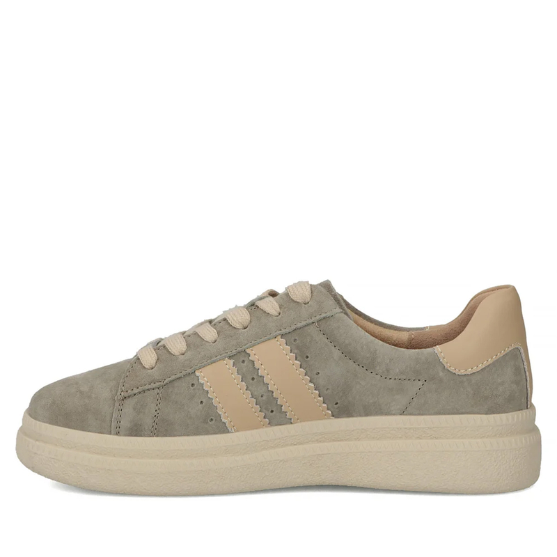 Filippo Women's Leather Platform Shoes, Suede, Khaki DP7499-26-KH