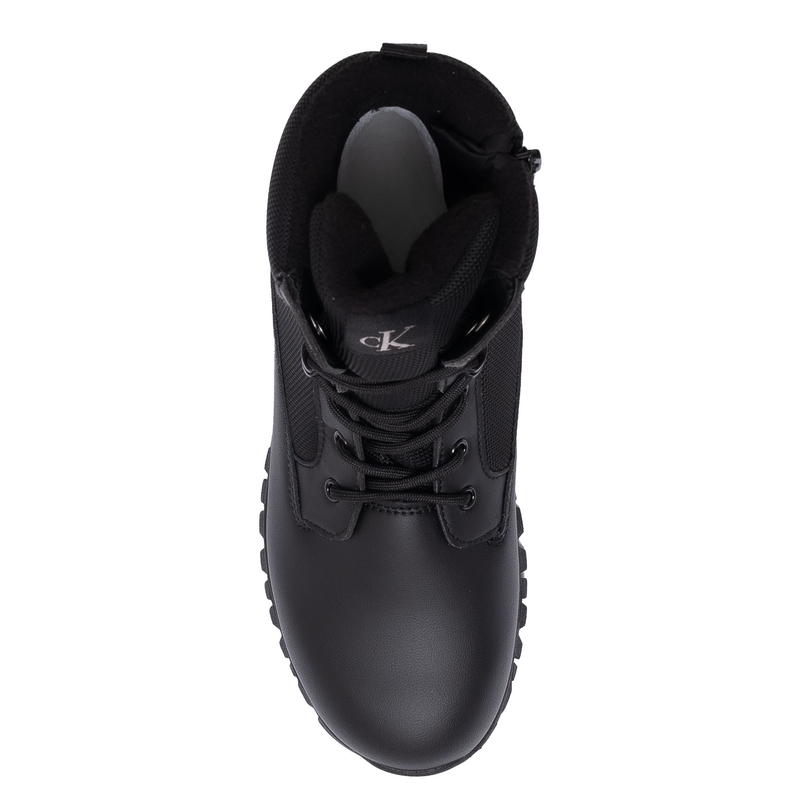 Calvin Klein Jeans Waterproof Lace-Up Boots Side-Zip Black V3X5-83190-BLACK