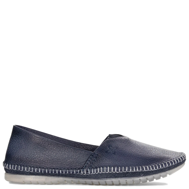 Maciejka Półbuty Damskie Skórzane Ciemny Jeans