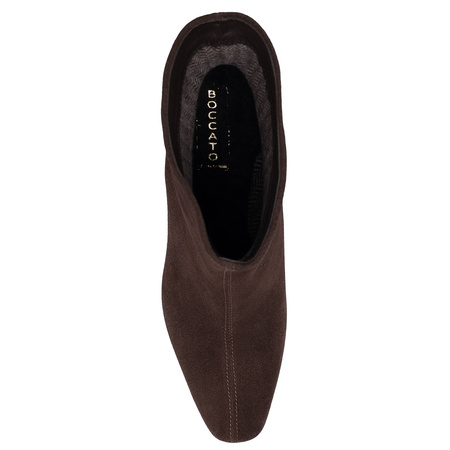 Boccato Women's Leather Velvet Brown Ankle Boots