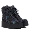 Maciejka Women's Platform Boots, Black with Floral Pattern - Stylish Patterned Shoes
