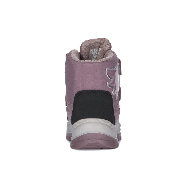 GEOX Botki dziecięce ocieplane na rzepy Dark Pink