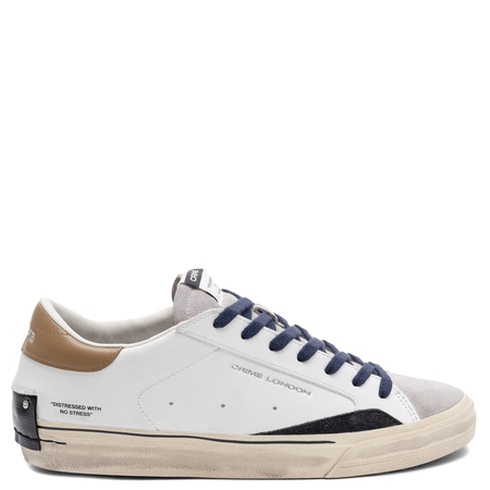 Crime London Men's Leather Sneakers Vintage White 11070AA8.10