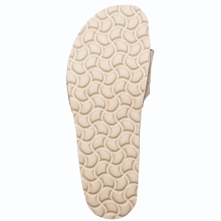 Verbenas Rocio Suede Leather Ruffle Slides Beige ROCIO-SER-VOL