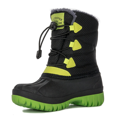 Lee Cooper Śniegowce buty zimowe dziecięce chłopięce Black czarne
