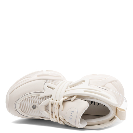 GOE Leather Platform Sneakers Chunky Sole Beige TT2N4014