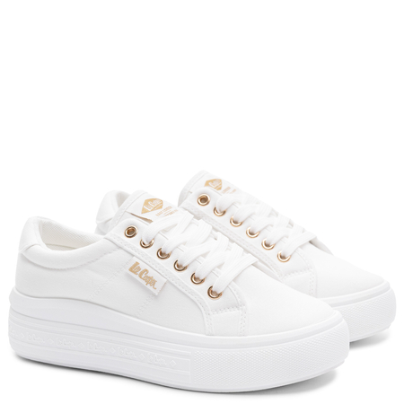 Lee Cooper Women's Platform Canvas Sneakers White LCW-26-44-4474L