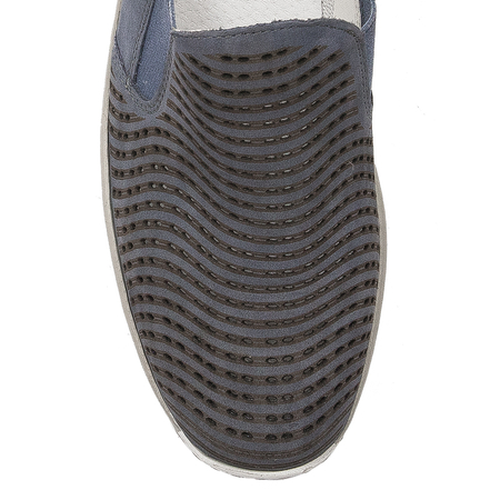 Rieker Women's slip-on Blue Jeans Flat Shoes