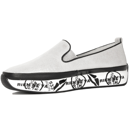 S.Barski Women's Low shoes Leather Silver