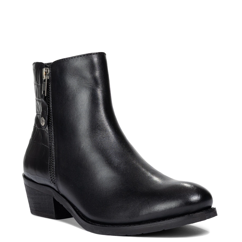 Maciejka Double-Zip Leather Ankle Boots Block Heel Black H7170-01/00-7