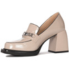 S.Barski Women's shoes on the post, beige lacquer