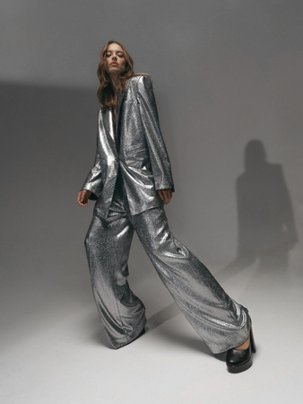 Opra Bahira Silver Oversize Blazer