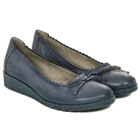 Maciejka 03469-17/00-5 Navy Blue Flat Shoes