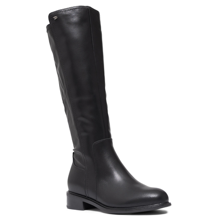 T. Sokolski Kozaki Skórzane Damskie Na Zamek Czarne HX-Z25-179-BLK