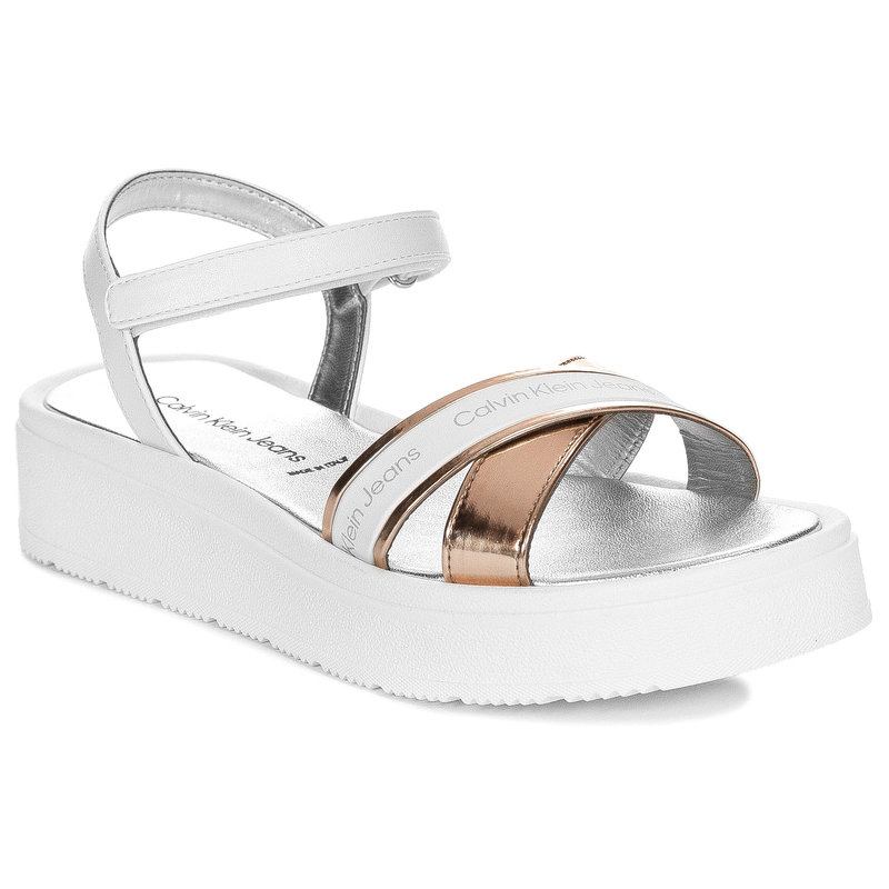 Calvin Klein Jeans Sandały Damskie Białe